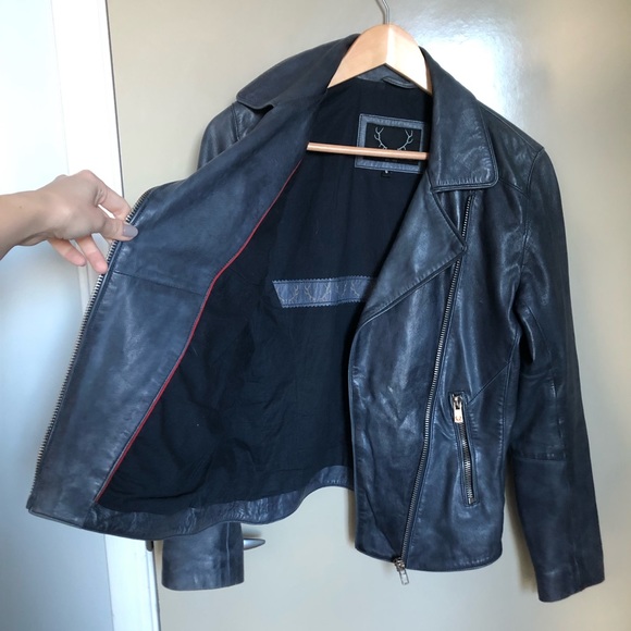 BOD & CHRISTENSEN leather moto jacket, SZ S - Picture 7 of 7